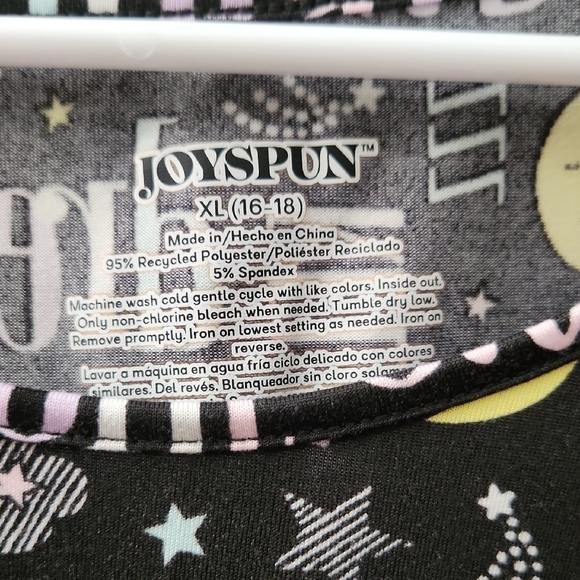 Black Sleep Shirt with Colorful Text - Picture 2 of 3